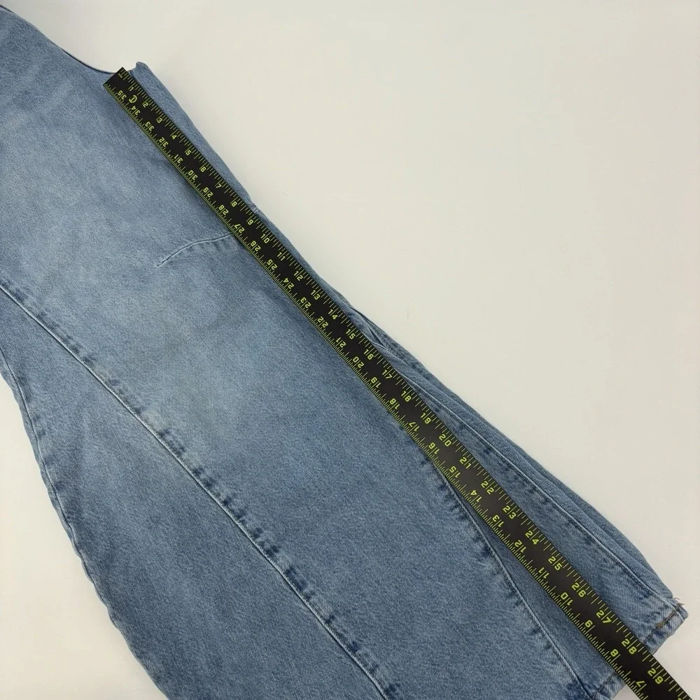 We The Free Eden High Rise Slouchy Wide Leg Jeans Womens 27 Blue Button Fly Boho